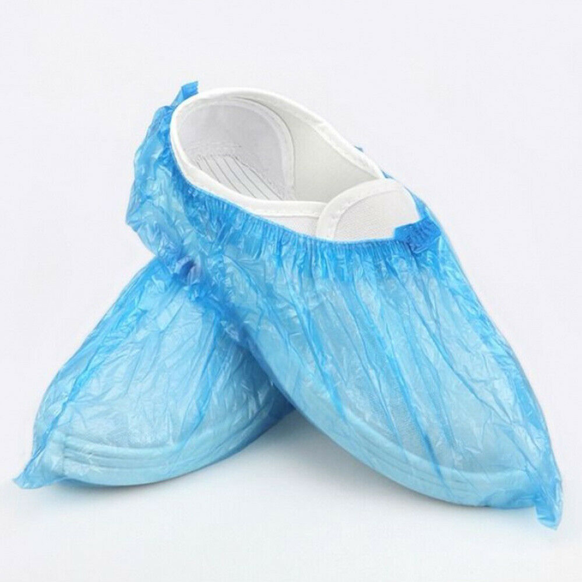 100Pcs Disposable Plastic Anti Slip Shoe Covers Cleaning Overshoes ...