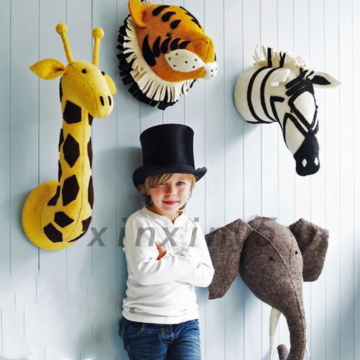 stuffed animal head wall decor